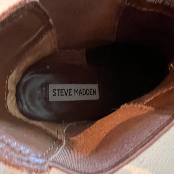 Steve Madden leather/suede tan heeled boots size 7.5 - Picture 3 of 6